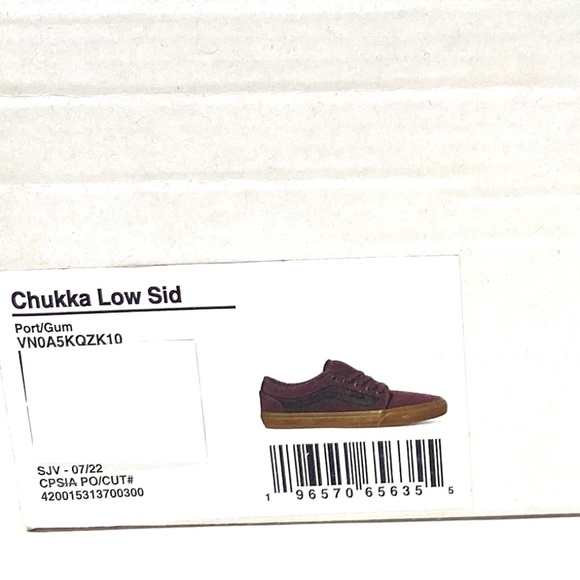 VANS Chukka Low Sidestripe Canvas Suede Wine Gum Women's Shoes Skate VN0A5KQZK10 - Picture 9 of 10